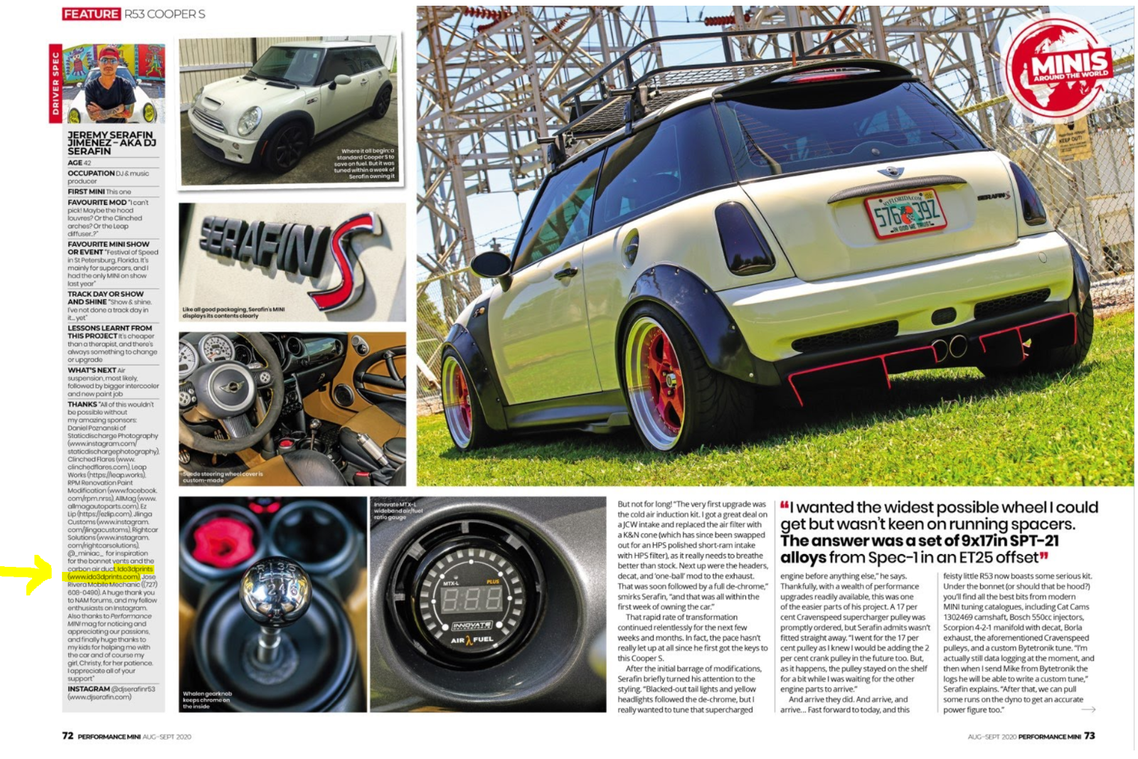 R53 Vent Gauge Mini Cooper 52mm hvac pod