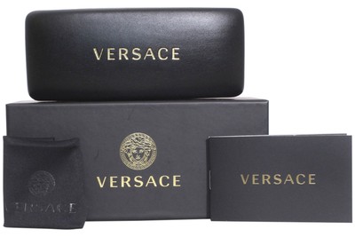 Pre-owned Versace Ve4465 Gb1/87 Sunglasses Men's Black/dark Grey Rectangle Shape 53mm In Gray
