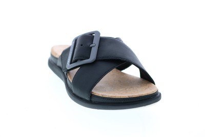 

Clarks Step Juneshell 26148589 Женские черные кожаные шлепанцы Обувь 6, Черный, Clarks Step Juneshell