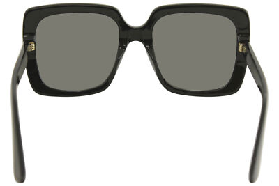 Pre-owned Gucci Women's Gg0418s Gg/0418/s 001 Black Fashion Square Sunglasses 54mm In Gray