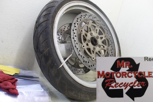1989 KAWASAKI NINJA ZX7 OEM FRONT WHEEL RIM W TIRE W ROTORS