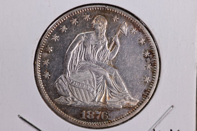 1876 Liberty Seated Half Dollar, Affordable Circulated Coin. Store Sale#23080967