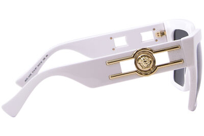 Pre-owned Versace Ve4458 314/87 Sunglasses Women's White/dark Grey Butterfly Shape 54mm In Gray