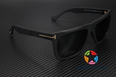 Pre-owned Tom Ford Morgan Ft0513 02d Black Smoke Polarized Plastic 57 Mm Unisex Sunglasses In Gray