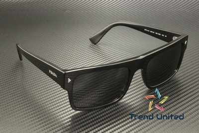Pre-owned Prada Pr A10s 16k08g Black Polar Black Polarized 59 Mm Men's Sunglasses