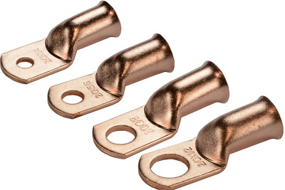 TEMCo Bare Copper Lug Ring Terminals Battery Wire Welding Cable AWG
