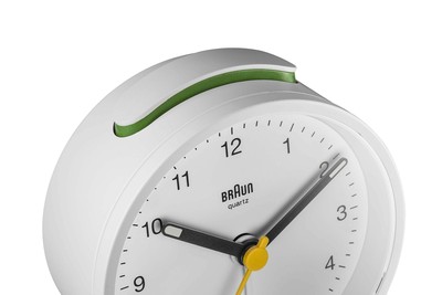 Ameico Braun Classic Analogue White Alarm Clock with Light BC12W