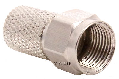 F TYPE TWIST SCREW ON PLUG CONNECTOR FOR RG6 QUAD COAX COAXIAL TV ANTENNA CABLE