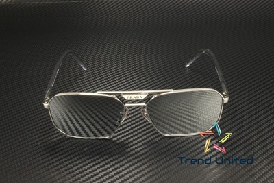 Pre-owned Prada Pr 58ys 1bc02r Silver Blue Mirror Silver 80 57 Mm Men's Sunglasses