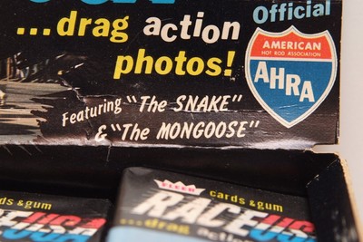 Vintage 1972 Box of Fleer RACE USA Drag Racing Trading Cards 48 Sealed Wax Packs