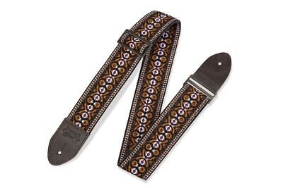 Levy's vintage style Hootenanny guitar strap NEW brown M8HTV-20