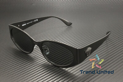 Pre-owned Versace Ve2263 126187 Matte Black Dark Grey 56 Mm Women's Sunglasses In Gray