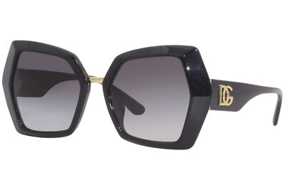 Pre-owned Dolce & Gabbana Dg4377-f 501/8g Sunglasses Women's Black/grey Gradient Lens 54mm In Gray