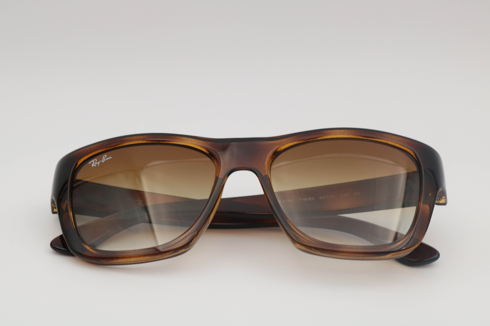 Ray-Ban Rb4194 710/85 Polished Light Havana/Brown Rectangle  display picture 3