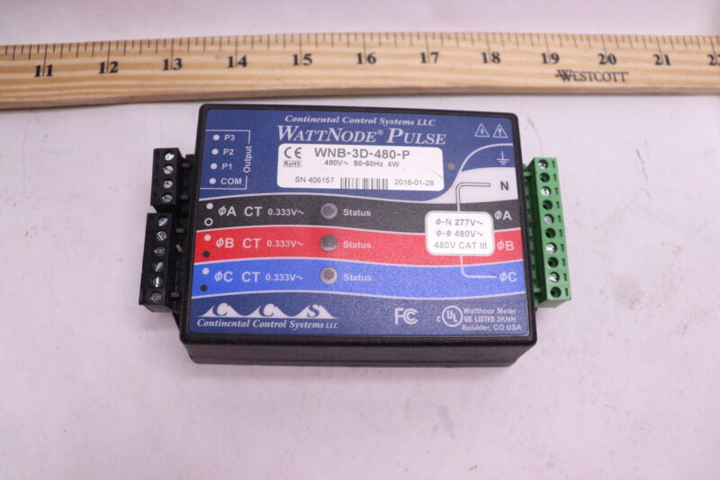 Ccs Wattnode Delta Kwh Transducer 277/480 Vac Wnb-3d-480-p