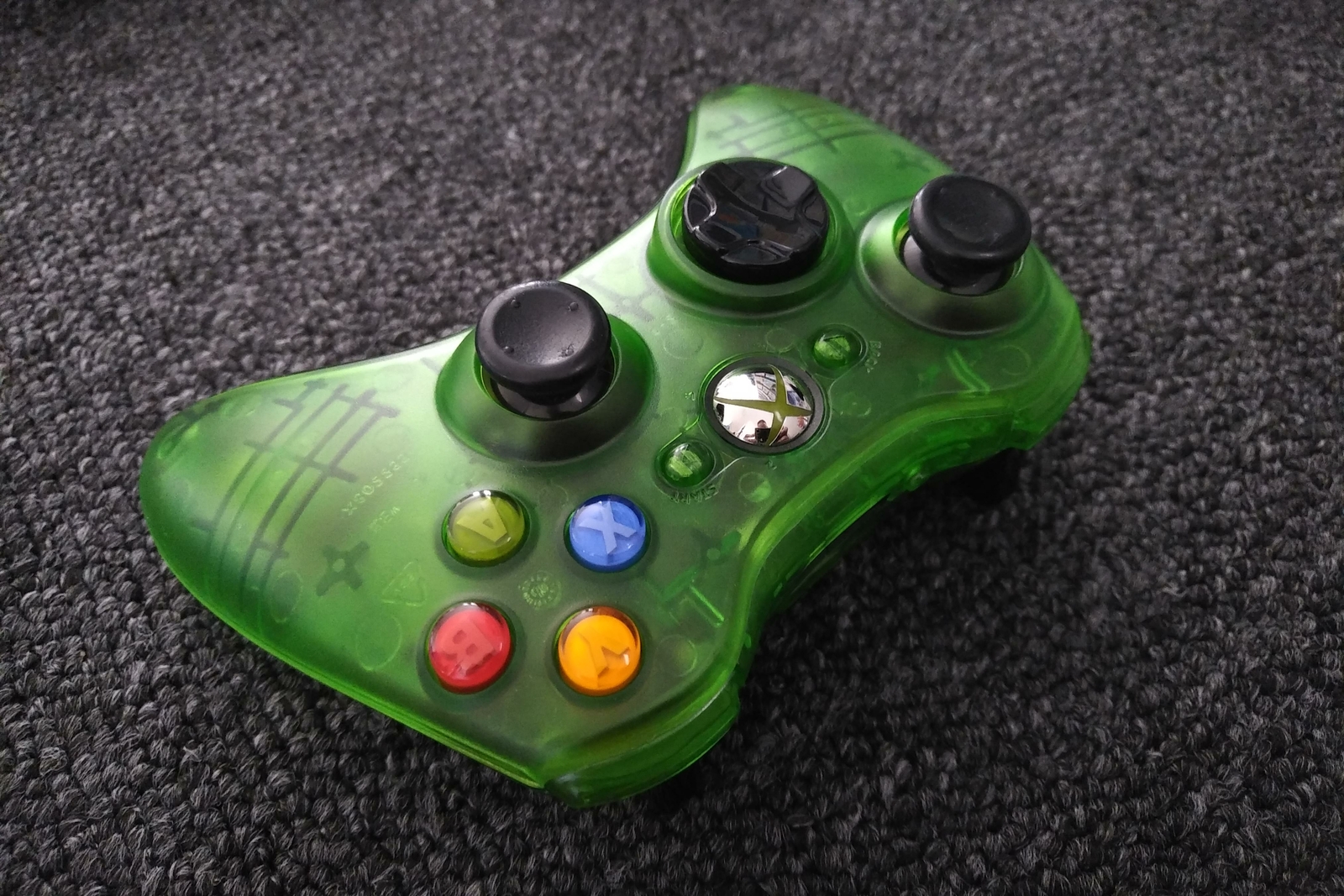 Green Custom Crystal Clear Wireless Controller Shell Case For XBox 360