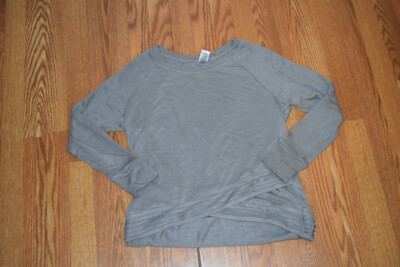 ACTIVE LIFE Womens Gray Solid L/S Sweat Shirt Size L Large NEW 