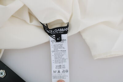 Pre-owned Dolce & Gabbana Top White Dgfamily Patch Short Sleeve Blouse It38/us4/ Xs $1050