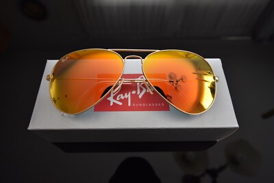 Ray-Ban Aviator Sunglasses RB3026 62-14mm Gold frame/Orange Flash