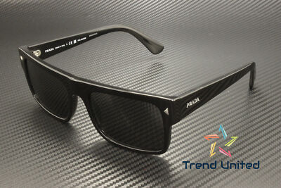 Pre-owned Prada Pr A10s 16k08g Black Polar Black Polarized 59 Mm Men's Sunglasses