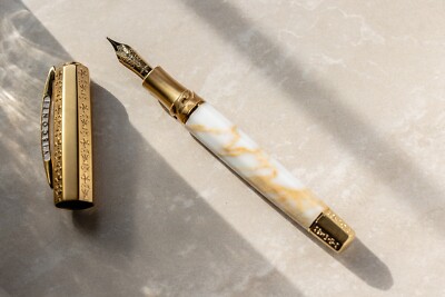 Visconti Il Magnifico Calacatta Gold Limited Edition Fountain Pen - Medium Nib