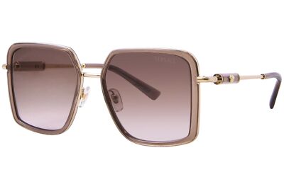 Pre-owned Versace Ve2261 100213 Sunglasses Women's Brown Transparent/brown Gradient 56mm