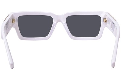 Pre-owned Versace Ve4459 314/87 Sunglasses White/dark Grey Lenses Rectangle Shape 54mm In Gray