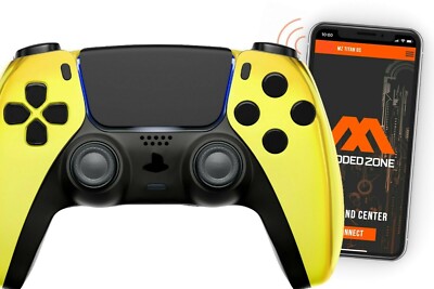 Chrome Gold Smart Rapid Fire Custom PRO Modded Controller compatible with PS5