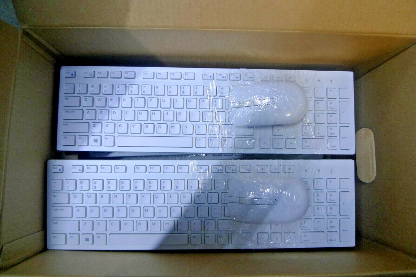 (Lot of 10) Genuine Dell Wireless Slim Keyboard and Mouse Combo White