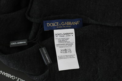 Pre-owned Dolce & Gabbana Scarf Wool Gray Dgloveslondon Wool Wrap 180cm X 27cm Rrp $800