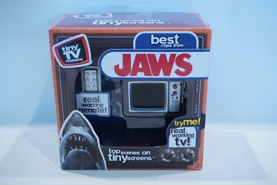 Tiny TV Classics JAWS Edition Best Clips Real Mini Television *NEEDS BATTERY* e9