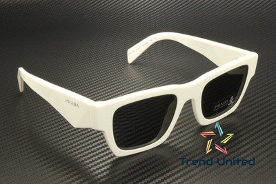 Pre-owned Prada Pr A06s 17k08z Talc Dark Grey 50 Mm Men's Sunglasses In Gray