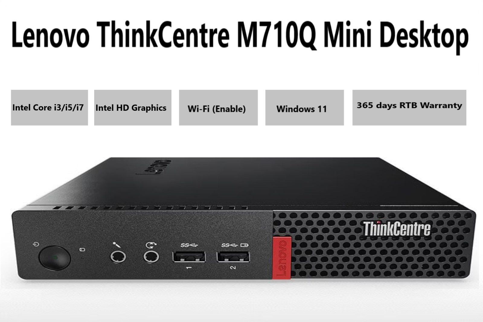 ジャンク】LENOVO THINKCENTRE M710q (Core i3-7100T@3.40GHz / 4GB