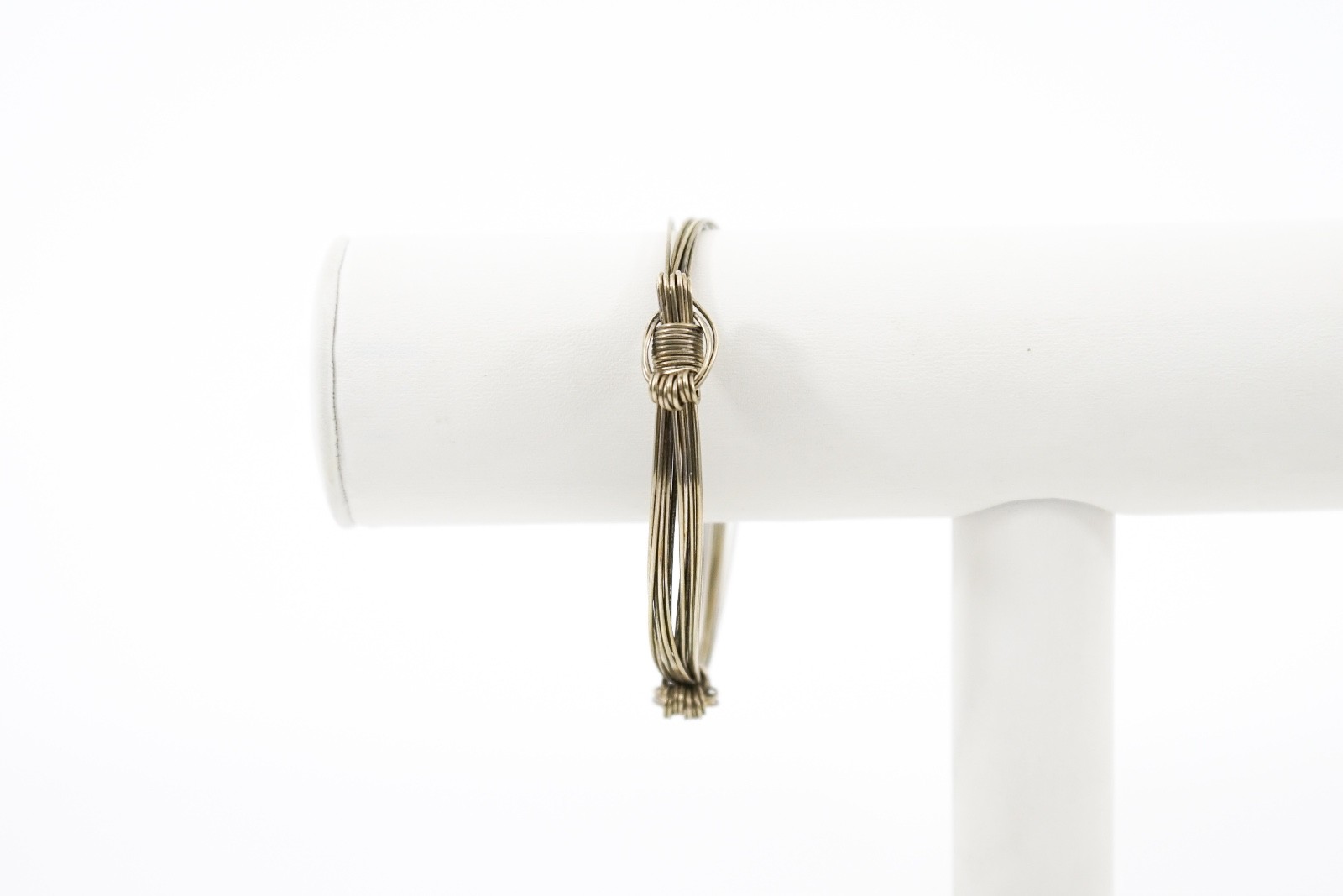 Two Knot African Safari Elephant Hair Style Bracelet 925 Sterling Silver 10.9g