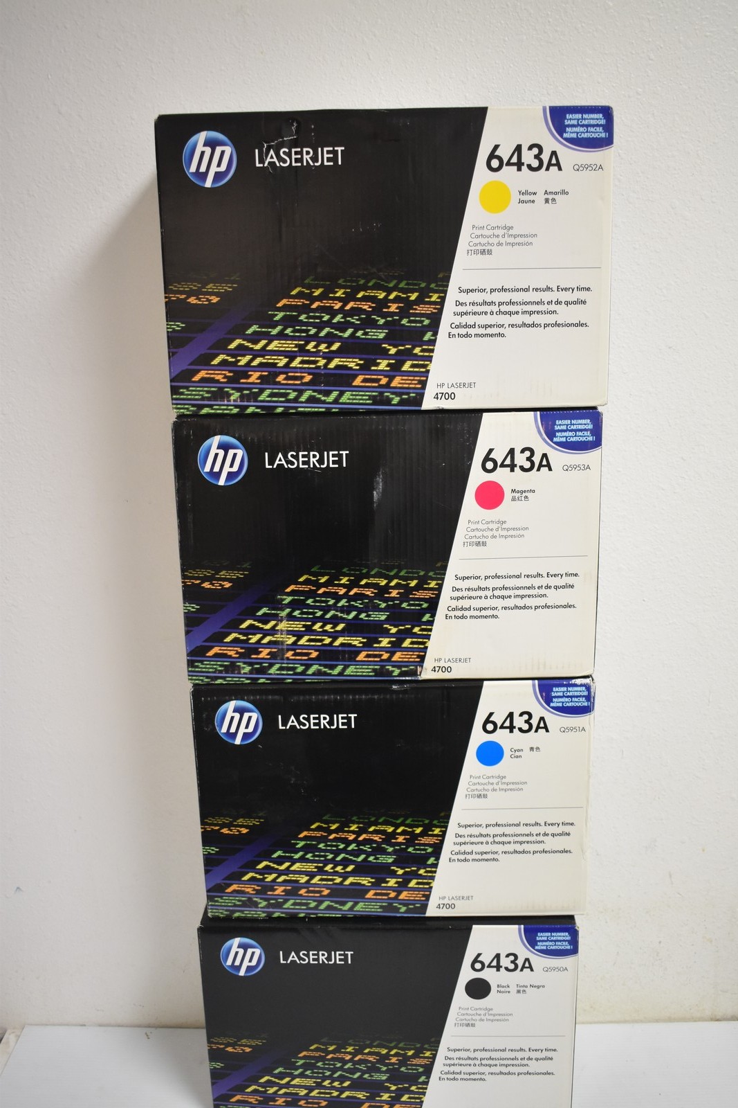 HP 643A Toner Cartridge 4700 NEW SEALED Q5950A Q5951A Q5952A Q5953A  (#3745)