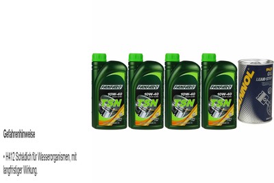 4L Olio Motore FANFARO TSN 10W-40 1x MANNOL Leak-Stop ADDITIVO