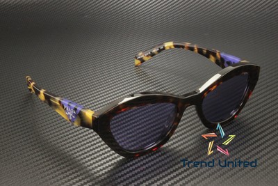 Pre-owned Prada Pr A02s 17n50b Havana Violet Mirror Internal Silver 52mm Womens Sunglasses