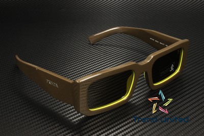 Pre-owned Prada Pr 06ys 15m01t Loden Cedar Dark Brown 53 Mm Men's Sunglasses