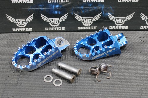 KAWASAKI KX100 KX85 BLUE BILLET SCAR RACING OVERSIZE FOOT REST PEGS ...