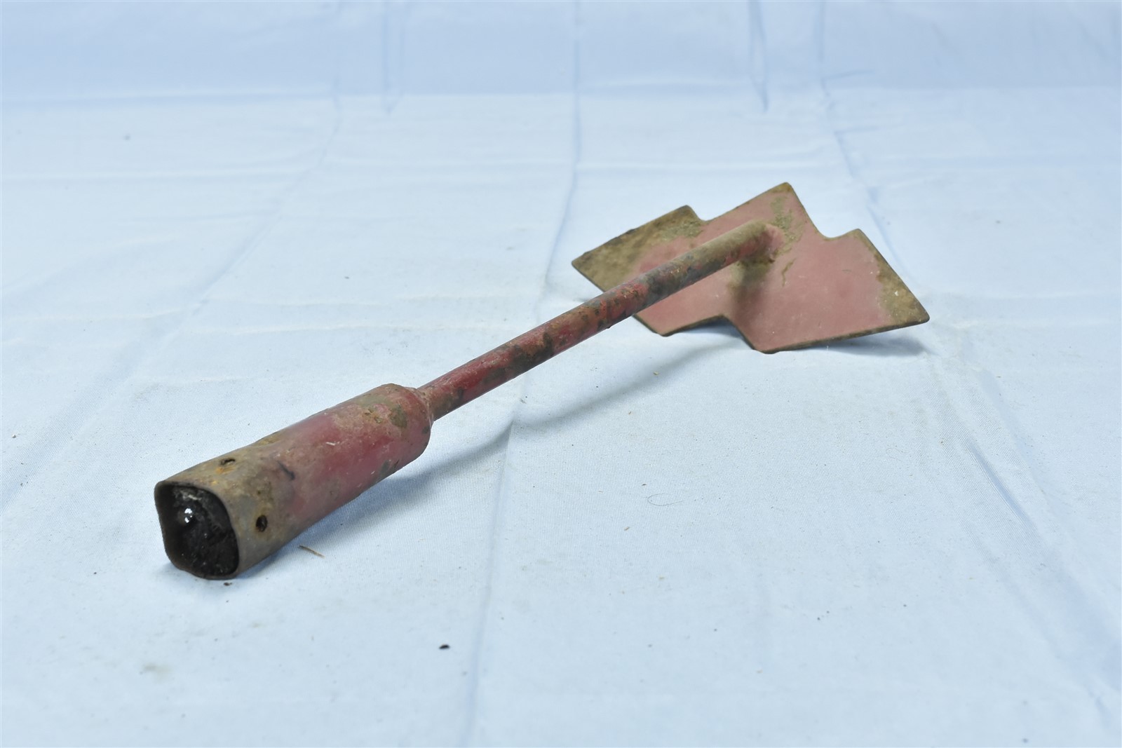 Antique PRIMITIVE HANDMADE GARDEN HAND TOOL TROWEL ORIGINAL RED PAINT OLD #06558