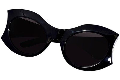 Pre-owned Balenciaga Bb0256s 001 Sunglasses Women's Black/grey Lens Butterfly Shape 56mm In Gray