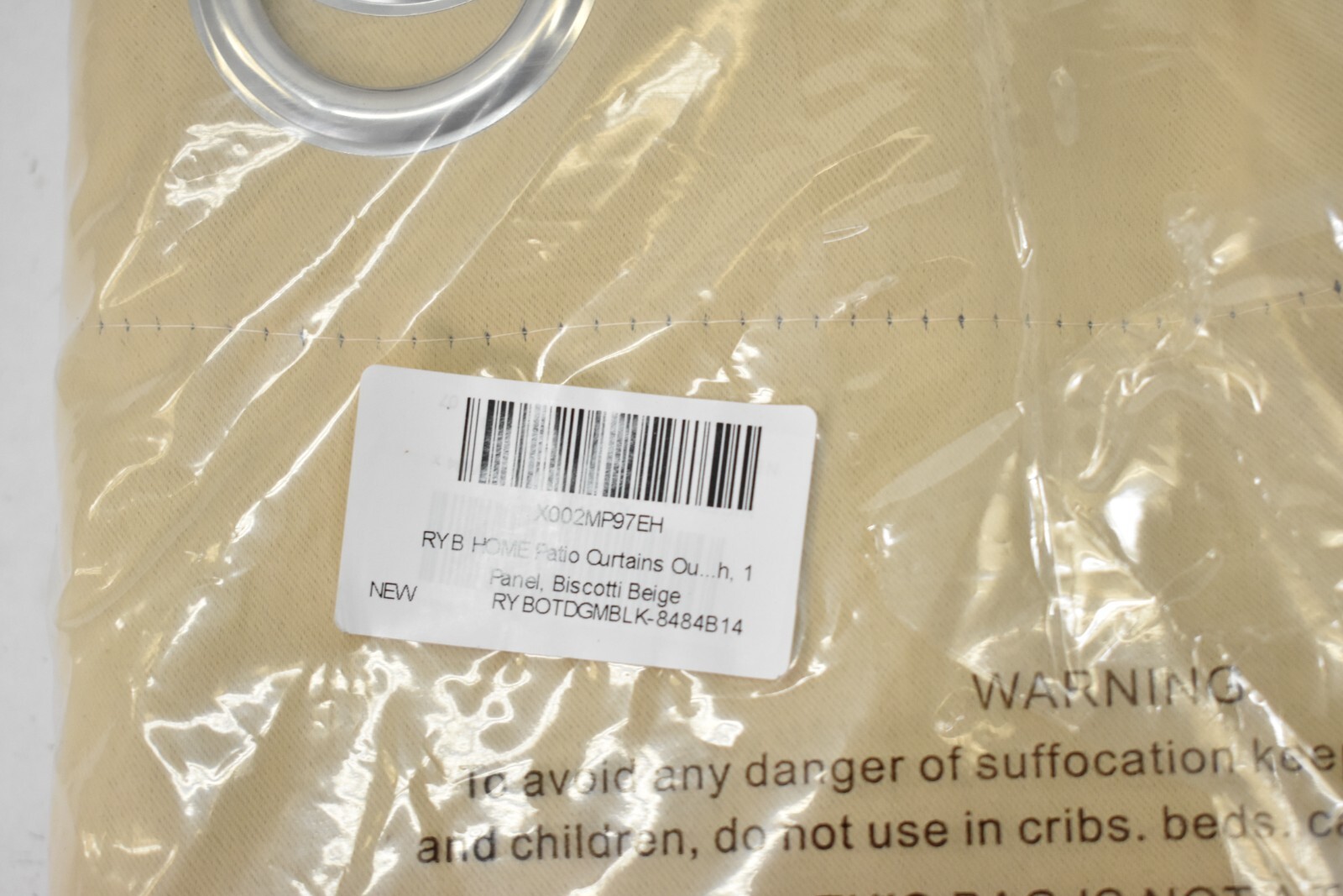 RYB Home Patio Curtains Outdoor Waterproof 84" x 84" Biscotti Beige Sunroom