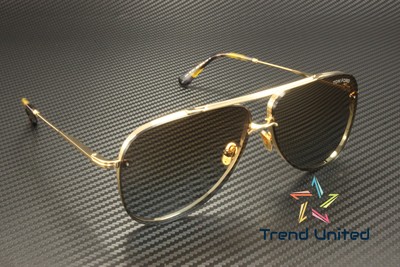 Pre-owned Tom Ford Ft1071 30f Metal Shiny Deep Gold Gradient Brown 62 Mm Men's Sunglasses