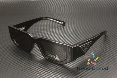Pre-owned Prada Pr 09zs 1ab5s0 Black Dark Grey 54 Mm Men's Sunglasses In Gray