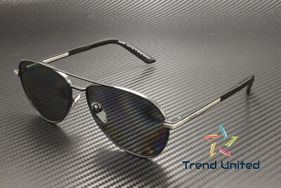 Pre-owned Prada Pr A54s 1bo5z1 Matte Black Dark Grey Polar Polarized 60mm Men's Sunglasses In Gray