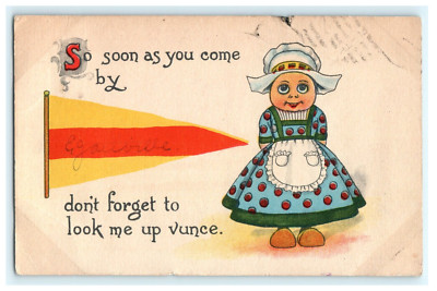 As Soon as you Come By Dont Forget to Look Me Up Vunce Comical Cartoon - Damaged
