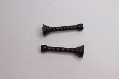 (2-Pk) Spring Door Stop Black Rubber 3-1/8''