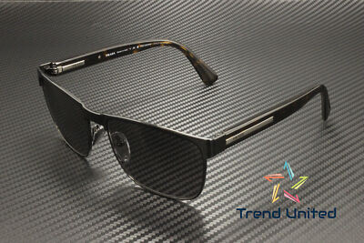 Pre-owned Prada Pr 66zs 1ab09g Black Polar Grey Gradient Polarized 58 Mm Men's Sunglasses