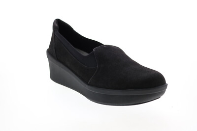 

Clarks Step Rose Moon 26145987 Женские черные парусиновые лоферы на плоской подошве 8, Черный, Clarks Step Rose Moon