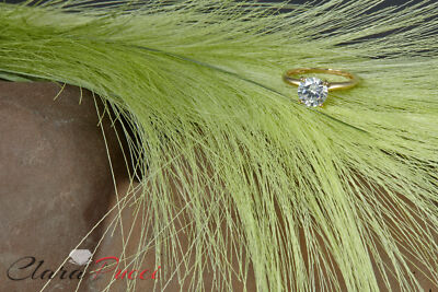 Pre-owned Pucci 0.50 Ct Round Designer Statement Bridal Classic Ring 14k Yellow Gold Moissanite